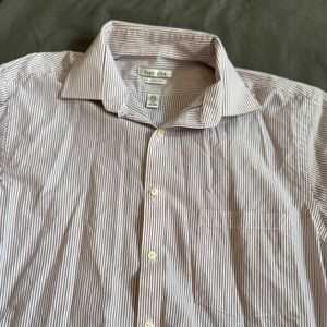 Van Heusen Men's Pinstripe Shirt - White, Grey, Red